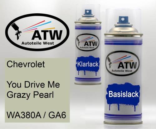Chevrolet, You Drive Me Grazy Pearl, WA380A / GA6: 400ml Sprühdose + 400ml Klarlack - Set, von ATW Autoteile West.